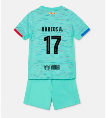 Lacne Dětský Futbalové dres Barcelona Marcos Alonso #17 2023-24 Krátky Rukáv - Tretina (+ trenírky)